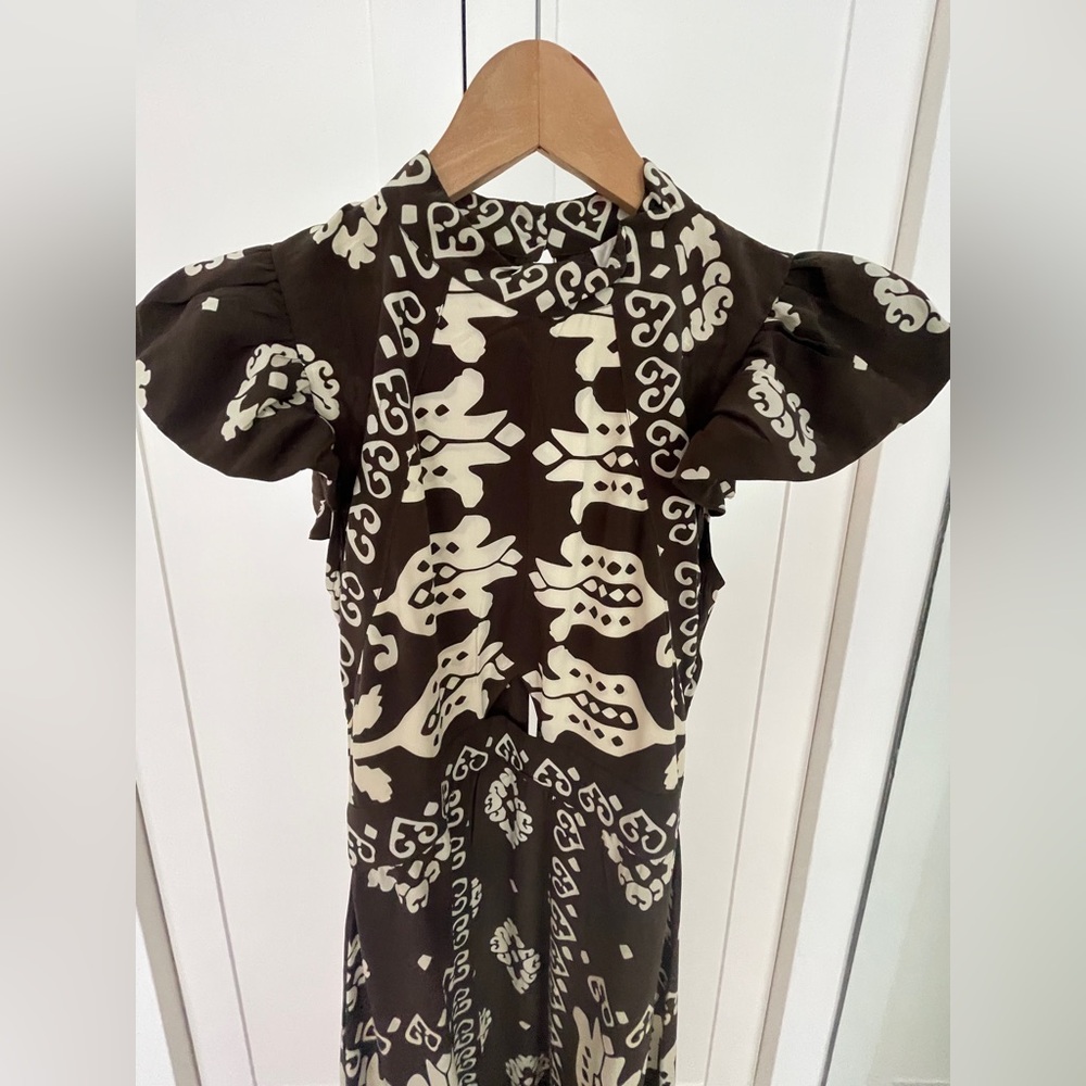 SEA NY Sonia Printed Cutout Silk Midi Dress - Picture 8 of 10